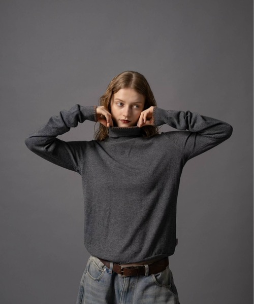 CIVVY. tシャツ Contrast Stitch Turtleneck - コントラストステッチ 