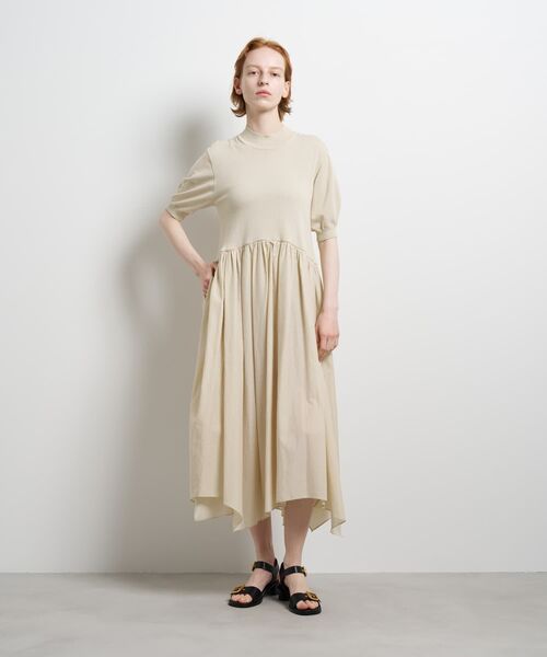 LANVIN en Bleu ワンピース 半袖 ニットドッキングワンピース
