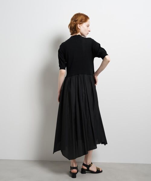 LANVIN en Bleu ワンピース 半袖 ニットドッキングワンピース