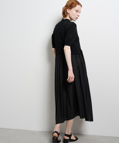 LANVIN en Bleu ワンピース 半袖 ニットドッキングワンピース