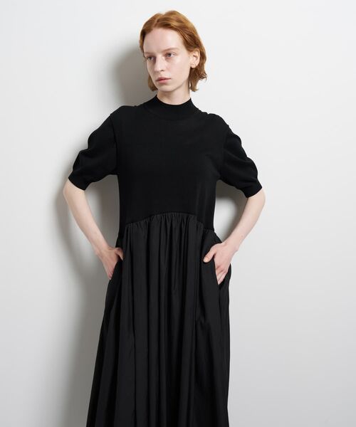 LANVIN en Bleu ワンピース 半袖 ニットドッキングワンピース