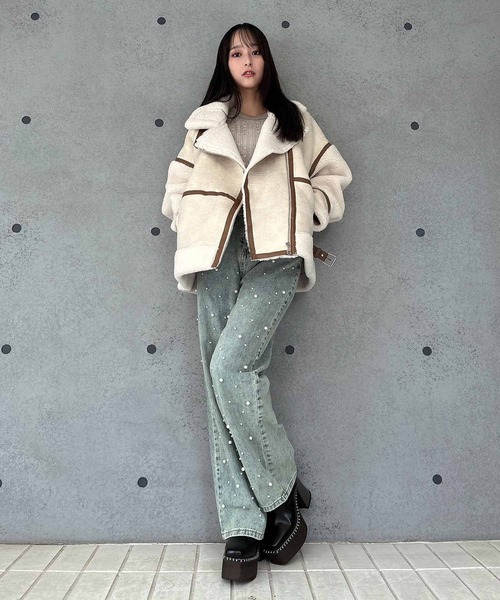 「ENVYM」 デニムパンツ MEDIUM ブルー レディース_画像4