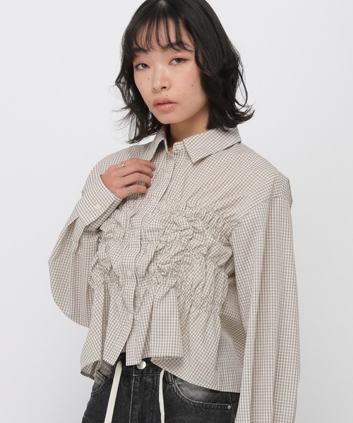 3.3 FIELD TRIP ブラウス シャツ 3.3 Field Trip／フロントギャザー