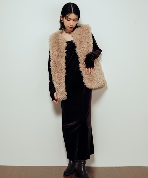 「Shelly island」 長袖ワンピース FREE ブラック レディース_画像2