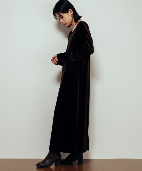 「Shelly island」 長袖ワンピース FREE ブラック レディース_画像3