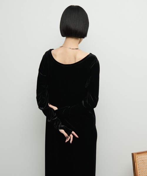 「Shelly island」 長袖ワンピース FREE ブラック レディース_画像8