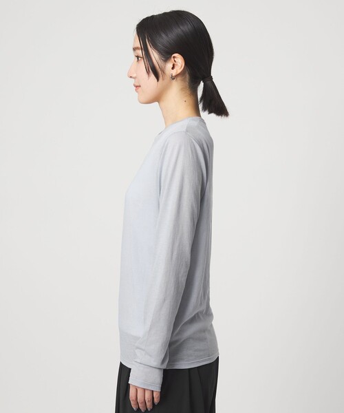 【新品未使用】ロゴ シアー　グレー　トップス ロンT green label relaxing（グリーンレーベルリラクシング） tシャツ 「WEB