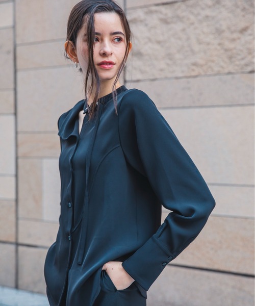 「LEANN MOMENT」 長袖シャツ フリー ホワイト レディース_画像5