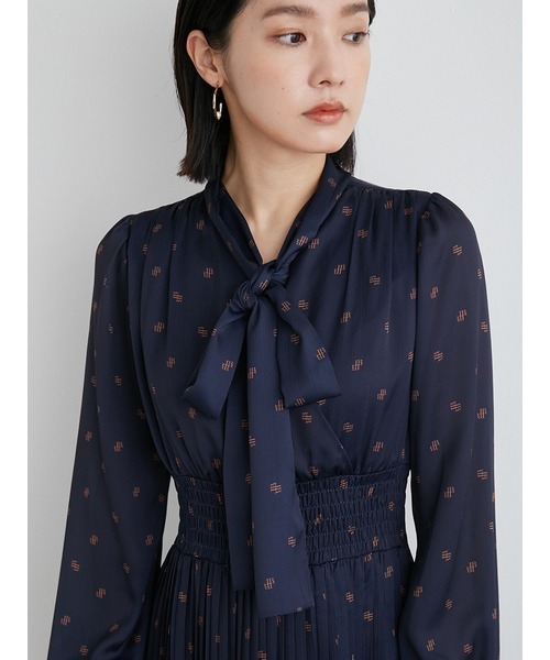「LILY BROWN」 長袖ワンピース 0 ネイビー レディースの画像