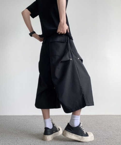 lilful ハーフパンツ スラックス 短パン 「26年春夏新作」タックワイド