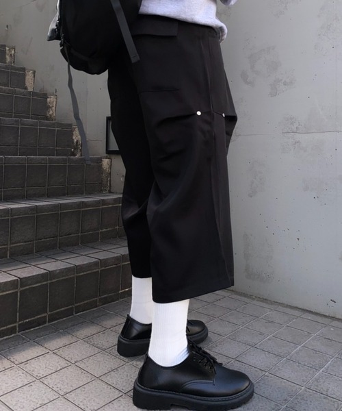 lilful ハーフパンツ スラックス 「26年春夏新作」タックワイド七分丈