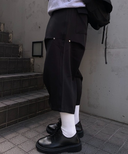 lilful ハーフパンツ スラックス 「26年春夏新作」タックワイド七分丈