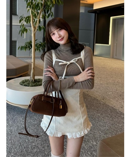 Darich ダーリッチ クラシカルドッキングフリルミニワンピース ブラック クラシカルドッキングフリルミニワンピース – Darich