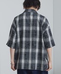 シャツ 半袖 ヴィンテージ加工 オンブレチェッ...の詳細画像5