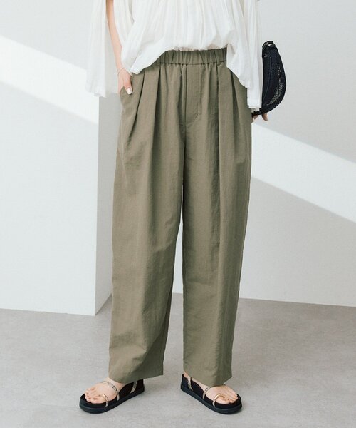 ワイドパンツ パンツ 「撥水」コットンライクイージーパンツ レディースの画像