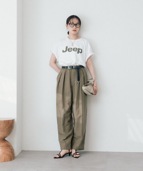 ワイドパンツ パンツ 「撥水」コットンライクイージーパンツ レディースの画像