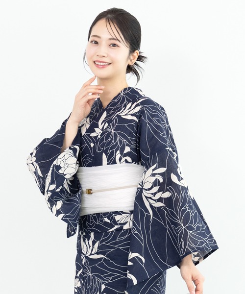 浴衣 誰でも簡単キレイに決まる！ ニュアンスカラー浴衣2点セット（浴衣・兵児帯） レディースの画像