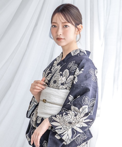 浴衣 誰でも簡単キレイに決まる！ ニュアンスカラー浴衣2点セット（浴衣・兵児帯） レディースの画像