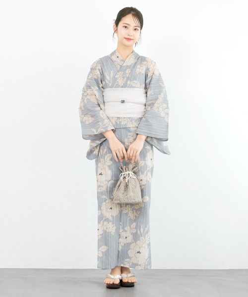 浴衣 誰でも簡単キレイに決まる！ ニュアンスカラー浴衣2点セット（浴衣・兵児帯） レディースの画像