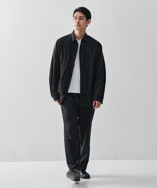 スラックス 「ATON / エイトン」別注TWIST WOOL GAUZE TWO TUCKED EASY PANTS メンズの画像