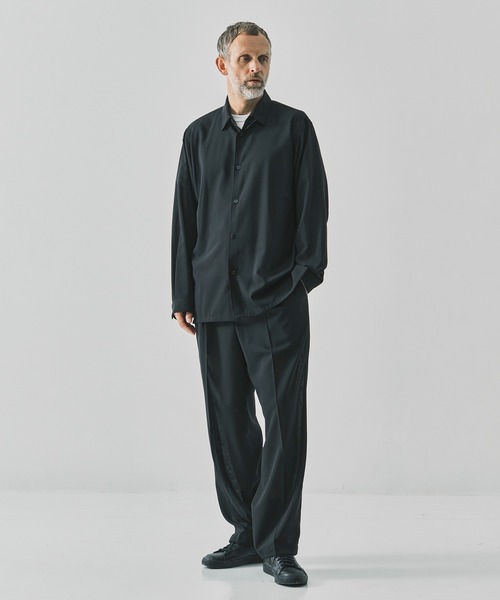 スラックス 「ATON / エイトン」別注TWIST WOOL GAUZE TWO TUCKED EASY PANTS メンズの画像