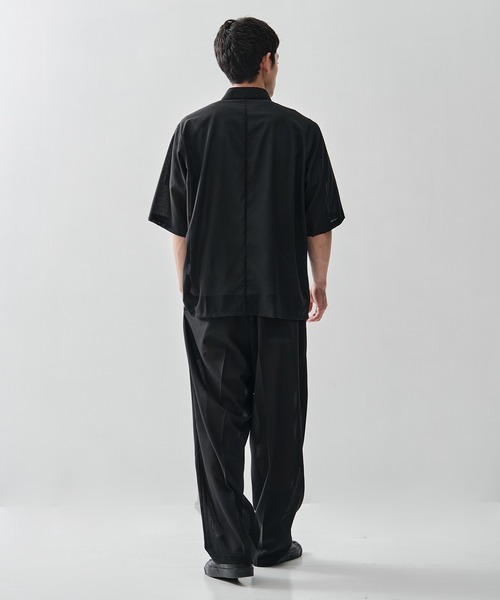 スラックス 「ATON / エイトン」別注TWIST WOOL GAUZE TWO TUCKED EASY PANTS メンズの画像