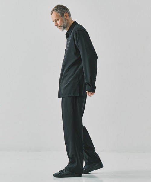 スラックス 「ATON / エイトン」別注TWIST WOOL GAUZE TWO TUCKED EASY PANTS メンズの画像