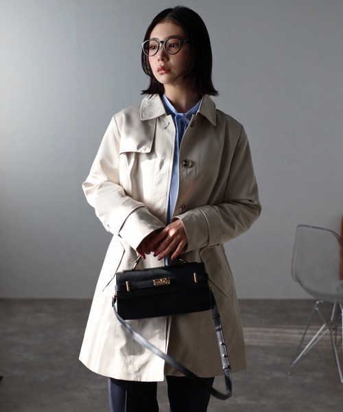 「RIRIYANO」 トレンチコート LARGE ブラック レディース_画像4