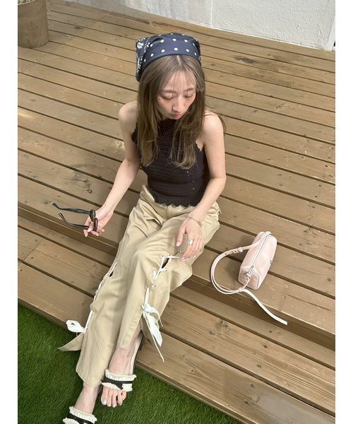 LILY BROWN（リリーブラウン） ワイドパンツ パンツ レースアップ