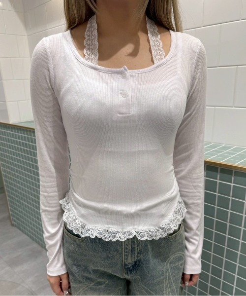 「.KOM」 長袖カットソー FREE グレー レディース_画像8