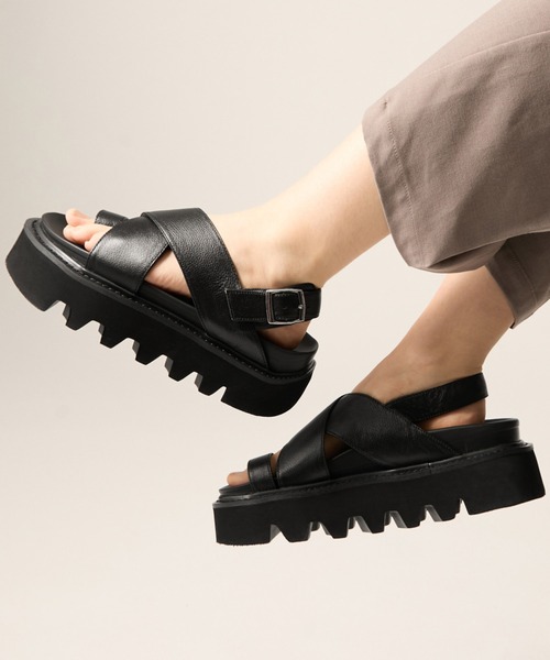 CLEL（クレイル） サンダル 「CLEL」Cow Leather/High Sole Leather