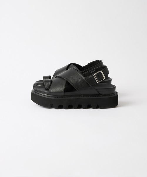 美品　CLEL　26.5　ハイソールサンダル　ブラック　クレイル　厚底 CLEL（クレイル） サンダル 「CLEL」Cow Leather/High Sole Leather