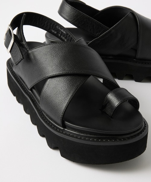 美品　CLEL　26.5　ハイソールサンダル　ブラック　クレイル　厚底 CLEL（クレイル） サンダル 「CLEL」Cow Leather/High Sole Leather