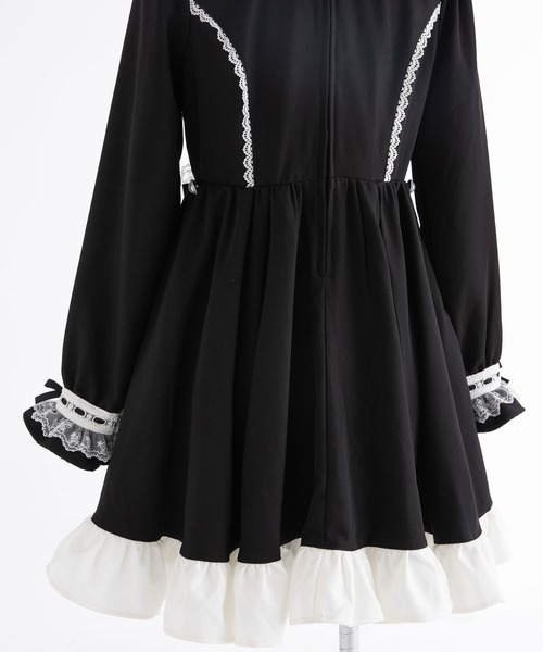 「DearMyLove」 長袖ワンピース MEDIUM ベビーピンク レディース_画像3