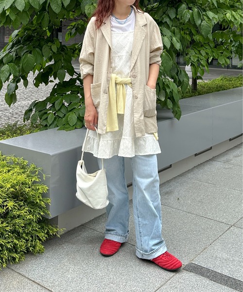 「PILIT」 キャミソールワンピース MEDIUM オフホワイト レディース_画像2