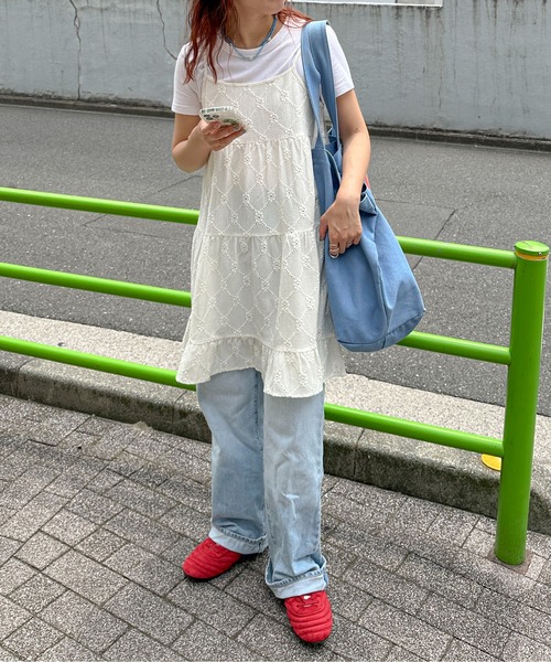 「PILIT」 キャミソールワンピース MEDIUM オフホワイト レディース_画像9