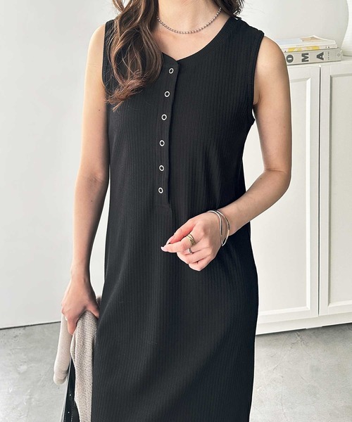 「GeeRA」 ノースリーブワンピース X-LARGE ブラック レディース_画像2