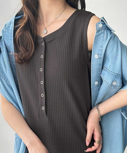 「GeeRA」 ノースリーブワンピース X-LARGE ブラック レディース_画像9