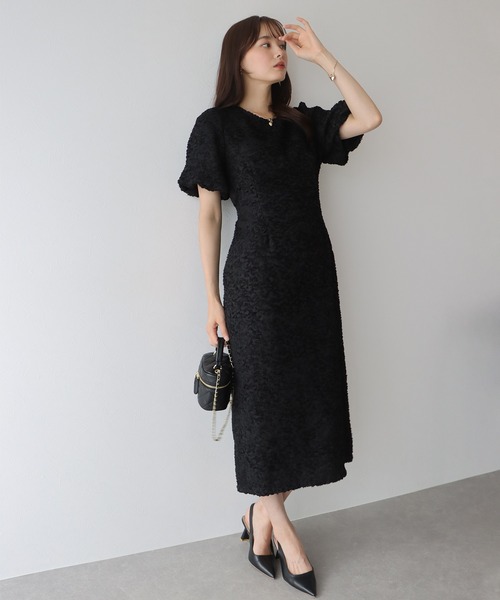 「BLUEEAST」 半袖ワンピース LARGE ブラック×ブラック レディース_画像3