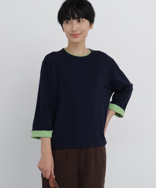human woman マルチカラーニット 長袖 human woman（ヒューマンウーマン） ニット セーター 「ドライタッチ