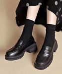 ローファー 厚底ローファー バブーシュくつ 韓...の詳細画像1