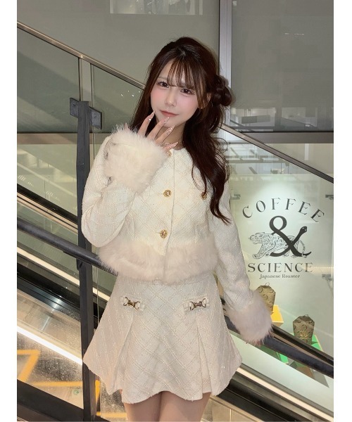 【新品未使用タグ付】GUCCI シェリーライン プリーツスカート白 M Darich（ダーリッチ） スカート ルミエールツイードプリーツミニ