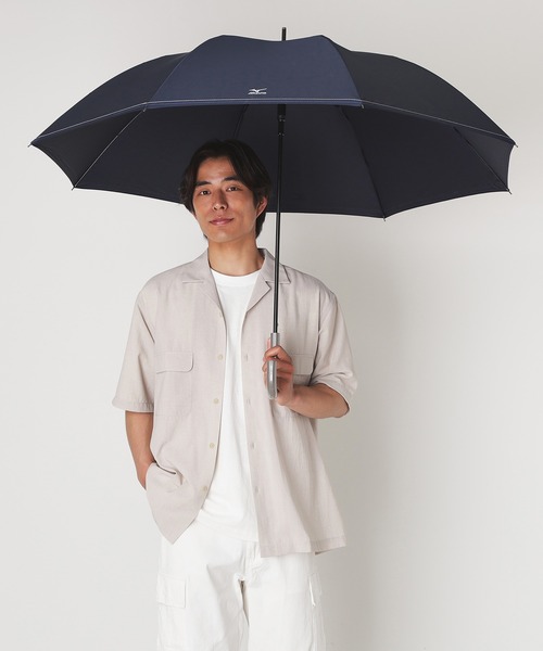 MIZUNO 傘 長傘 耐風 大きめ72cm ”ステッチ” メンズ : ZOZOTOWN