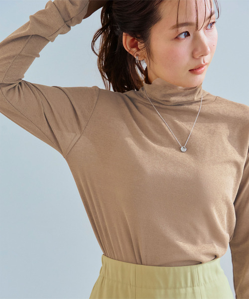 titivate tシャツ カットオフシアーハイネックカットソー