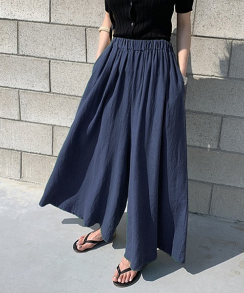 COO+i（クーイ） スラックス パンツ コットン100％リラックスフレア