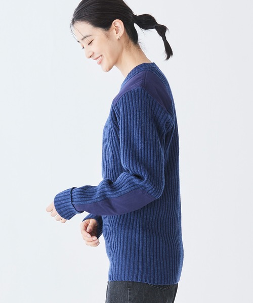 L.L. Bean ネイビーセーター エルボーパッチ付き L.L.Bean（エルエルビーン） セーター ニット コマンド・セーター 米国