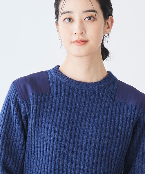L.L. Bean ネイビーセーター エルボーパッチ付き L.L.Bean（エルエルビーン） セーター ニット コマンド・セーター 米国