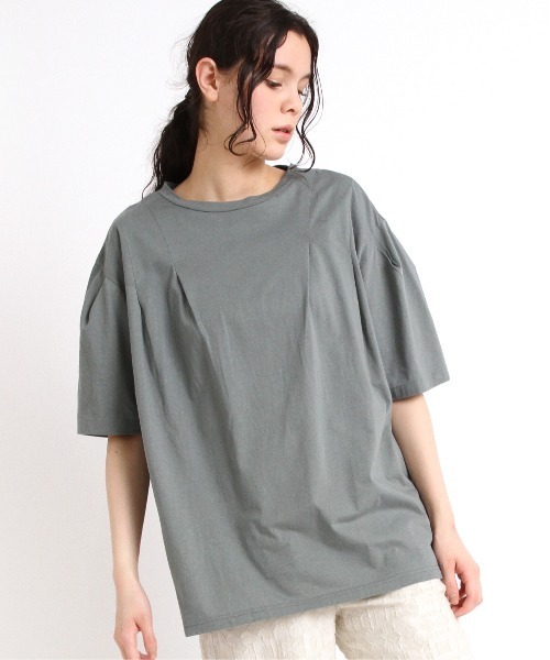 tシャツ M1876 タックデザインプルオーバー レディース