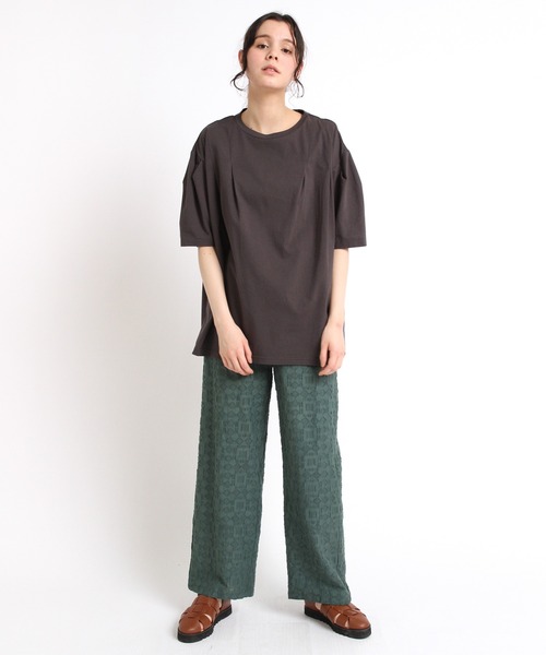 RNA-N（アールエヌエーエヌ） tシャツ M1876 タックデザインプル