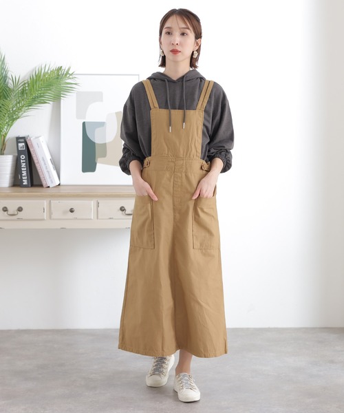 お値下げしました‼️美品 ☆ エストネーション オーバーオールスカート ElegChic サロペット オーバーオール ツイルエプロンサロペット